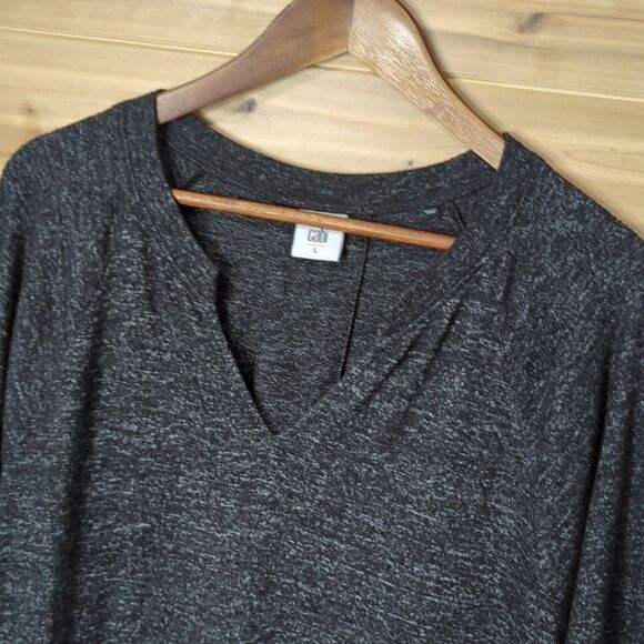 Cabi Dress Womens Large Gray #3829 PJ Dark Gray/Black Knit Long Sleeve Dress - Picture 2 of 10